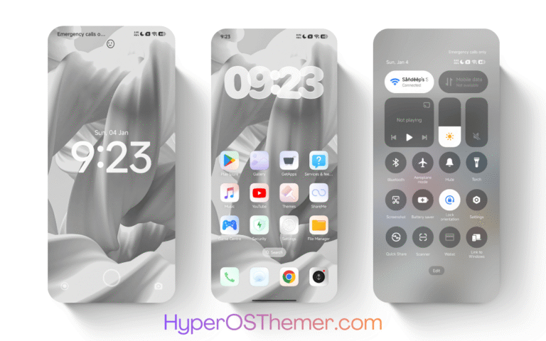 White Flowing V1 HyperOS Theme