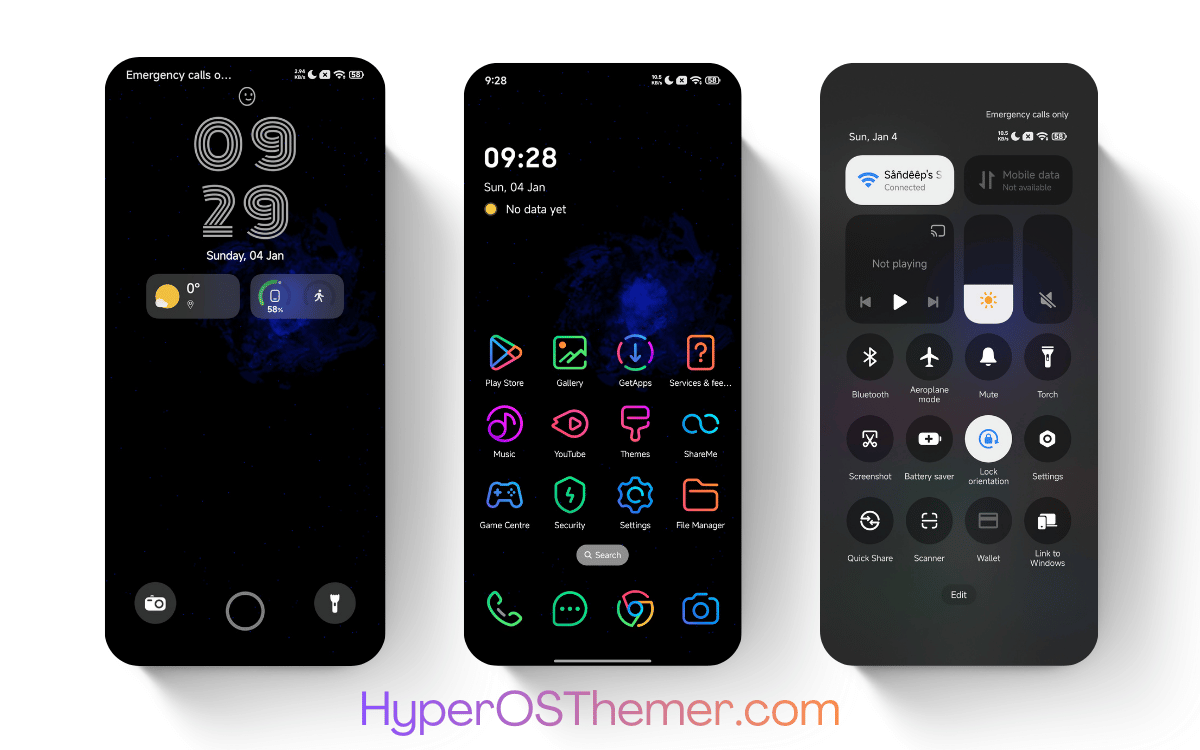 Line Amoled NeonX2 HyperOS Theme