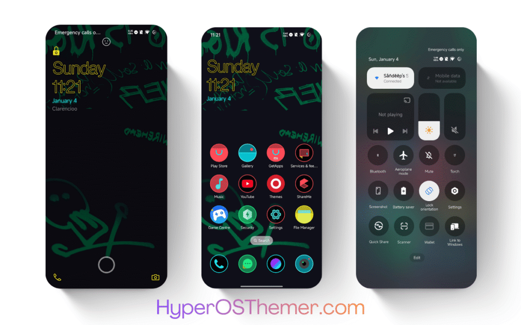 Neon Cyberware UI HyperOS Theme