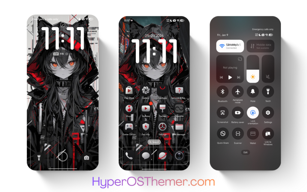 pacar merah hitam HyperOS Theme
