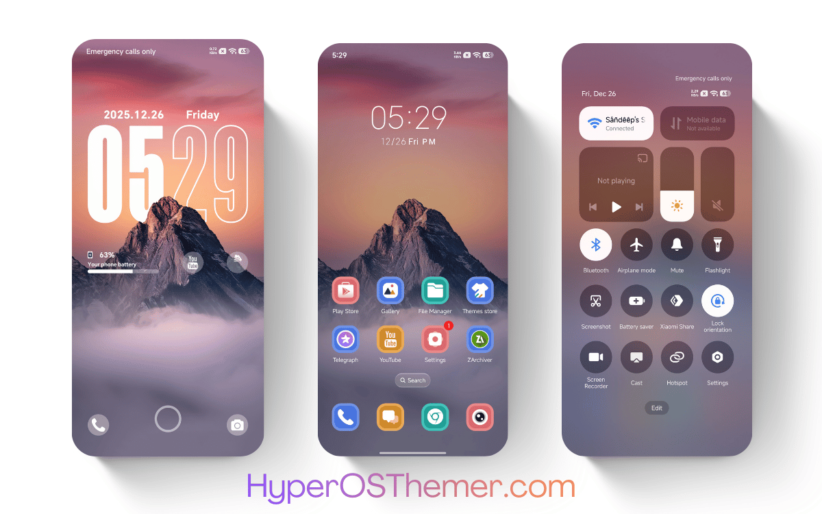 Gilt Peak Glow HyperOS Theme