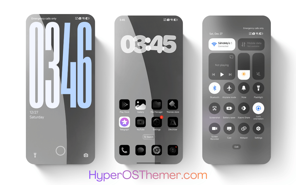Black Glassier V1 HyperOS Theme