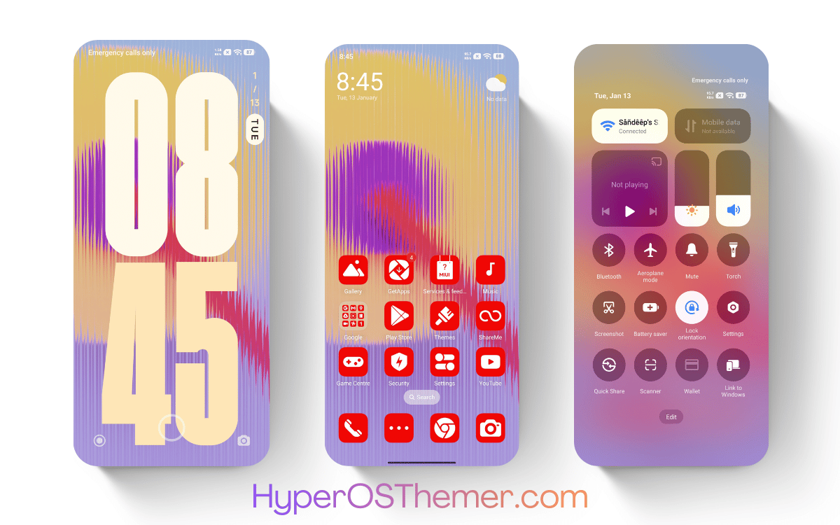 Flat Red HyperOS Theme
