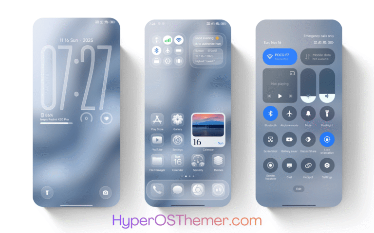 Glass 26M HyperOS Theme