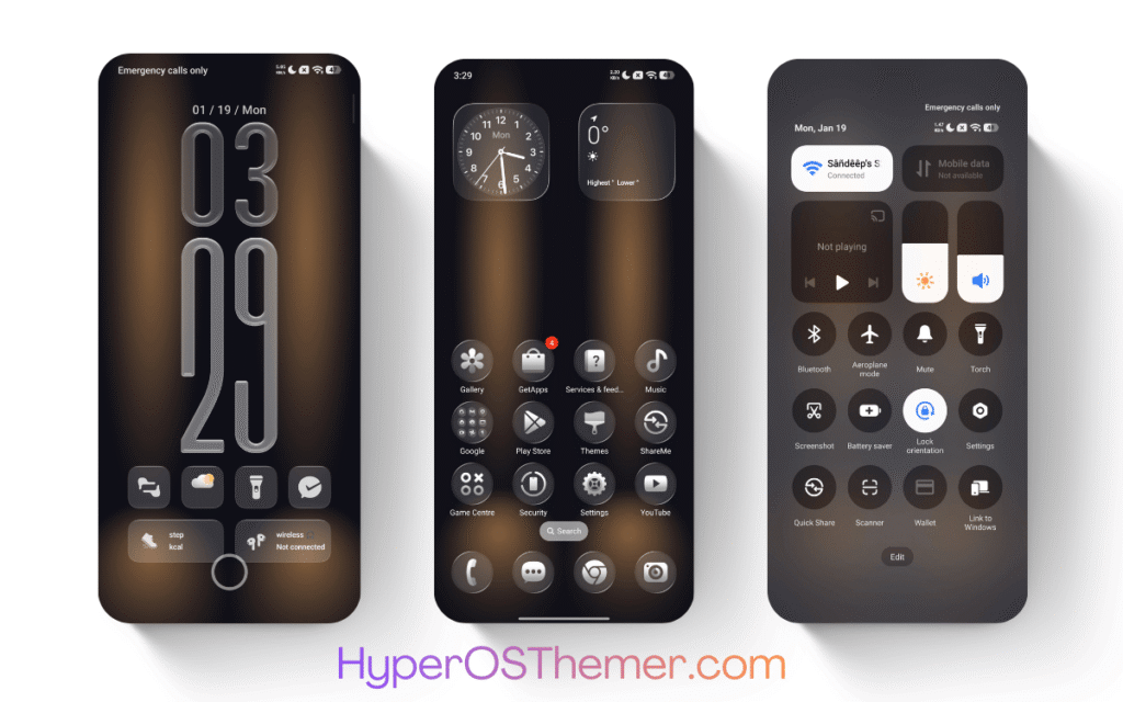 Round Glass 8V HyperOS Theme