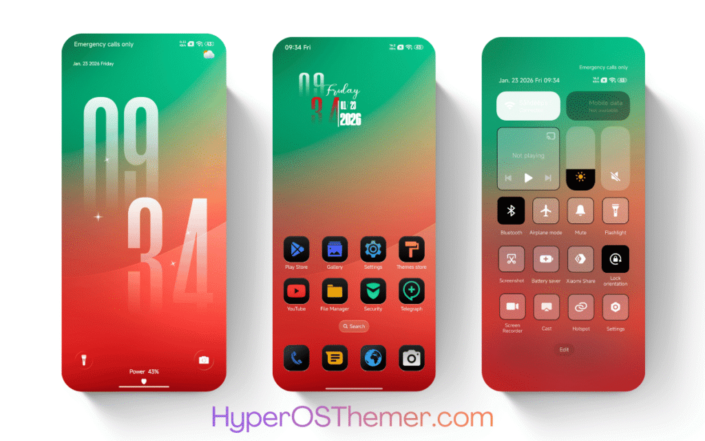 Red line HyperOS Theme