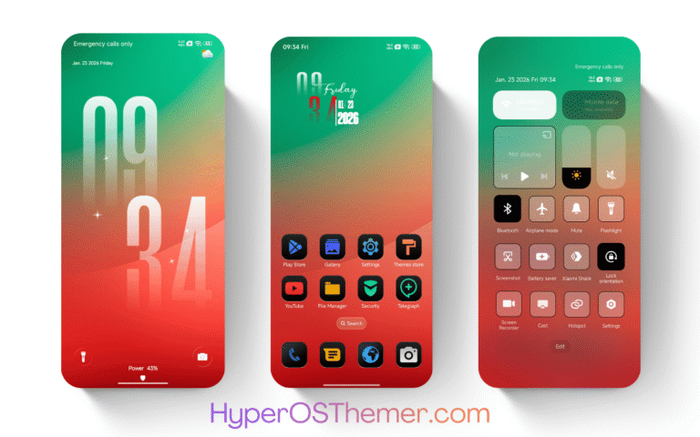 Red line HyperOS Theme