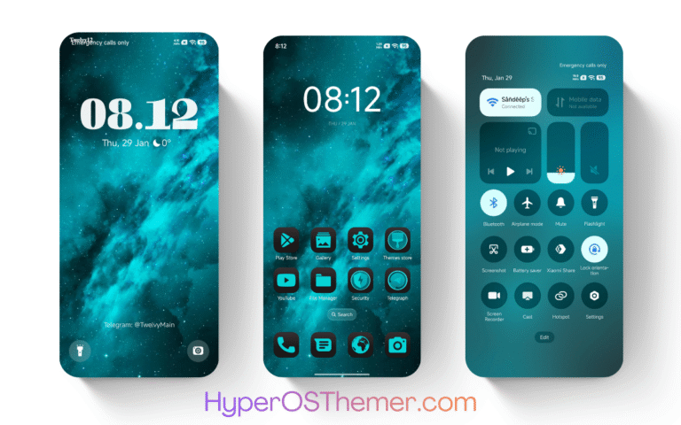 Turquoise Universe HyperOS Theme
