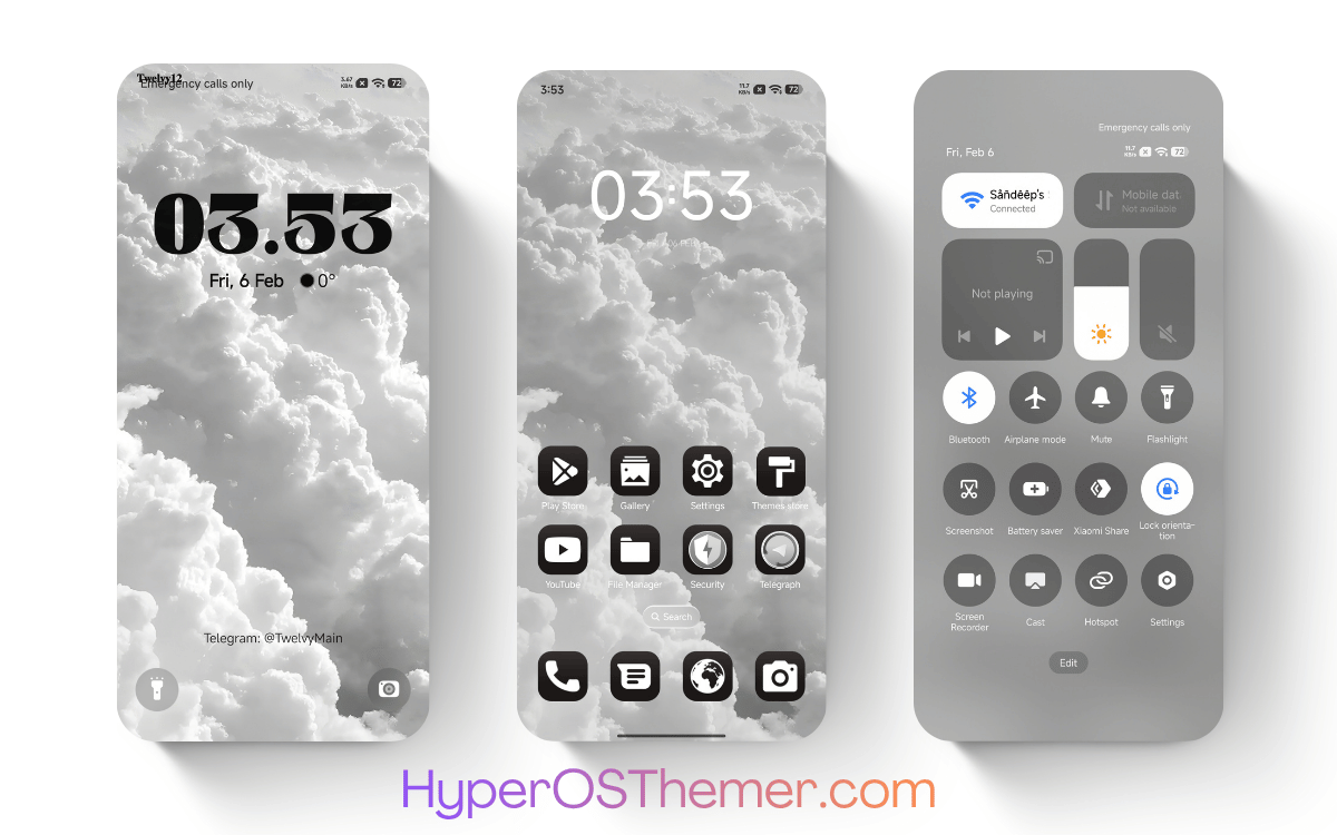 White Clouds HyperOS Theme