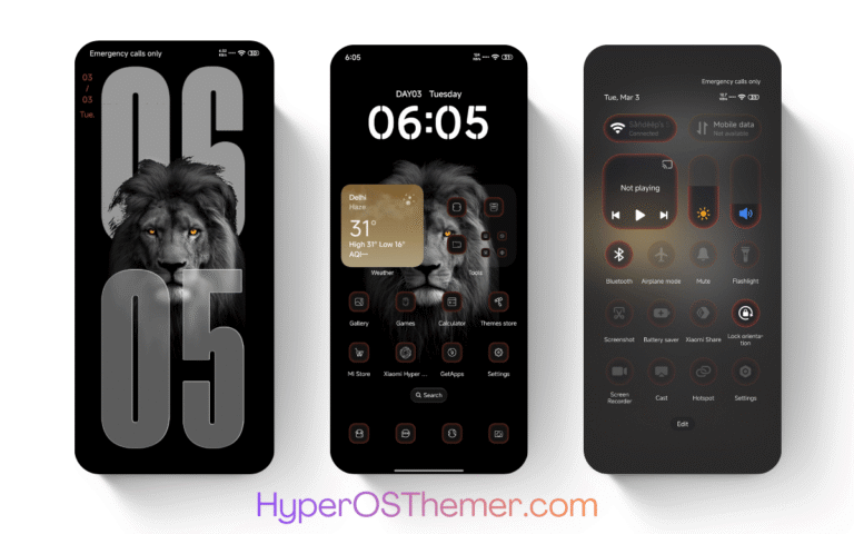 Black Lion King HyperOS Theme