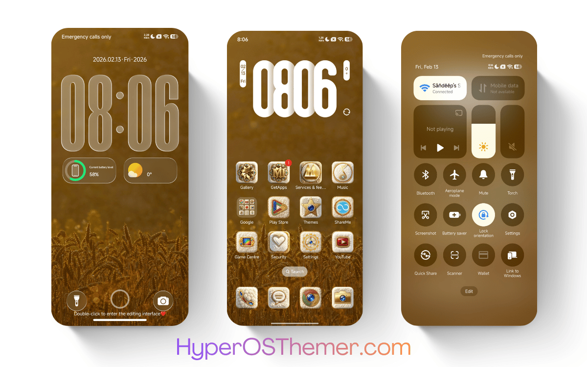 OX GOLD HyperOS Theme For Xiaomi And REDMI Phones - HyperOSThemer