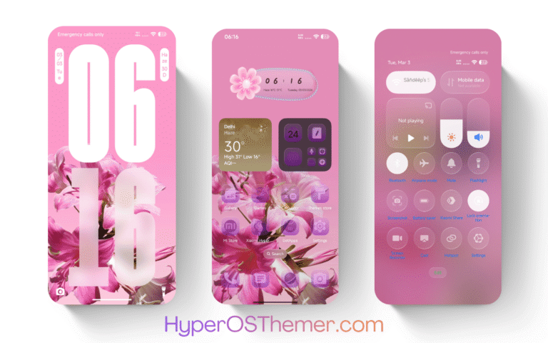 Pink Glass V HyperOS Theme