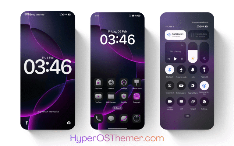 Ungu Hitman HyperOS Theme