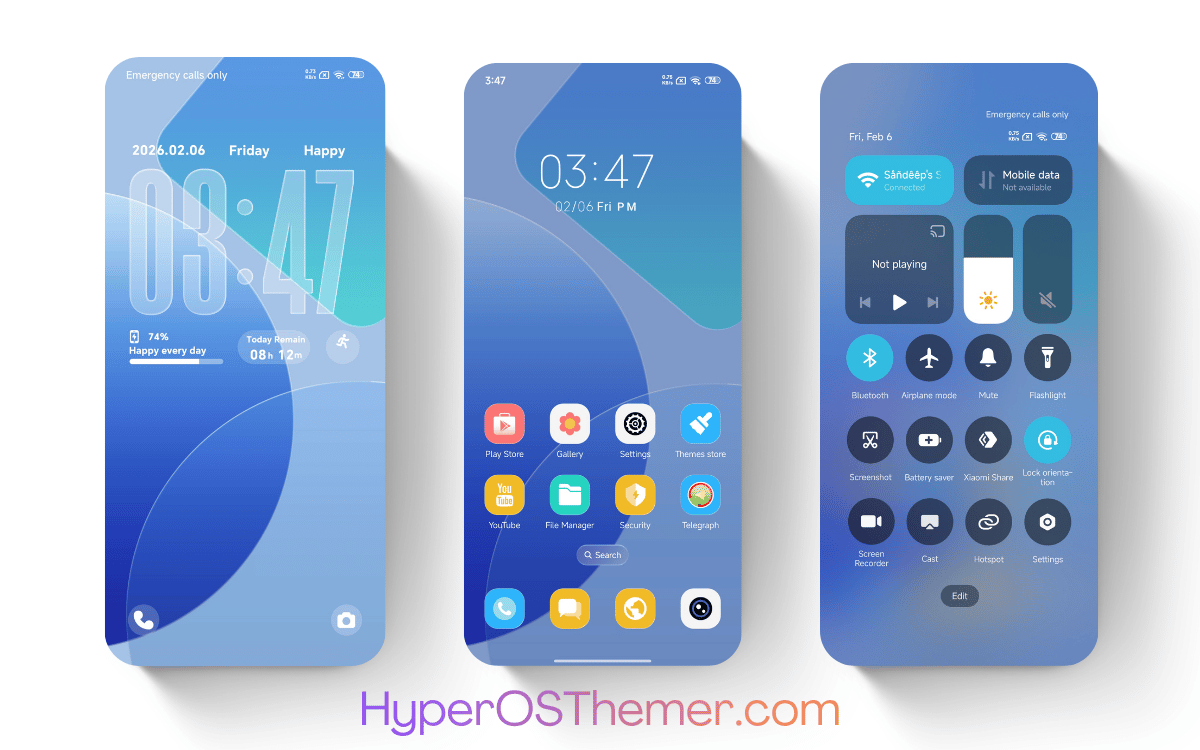 Cyan Glass HyperOS Theme